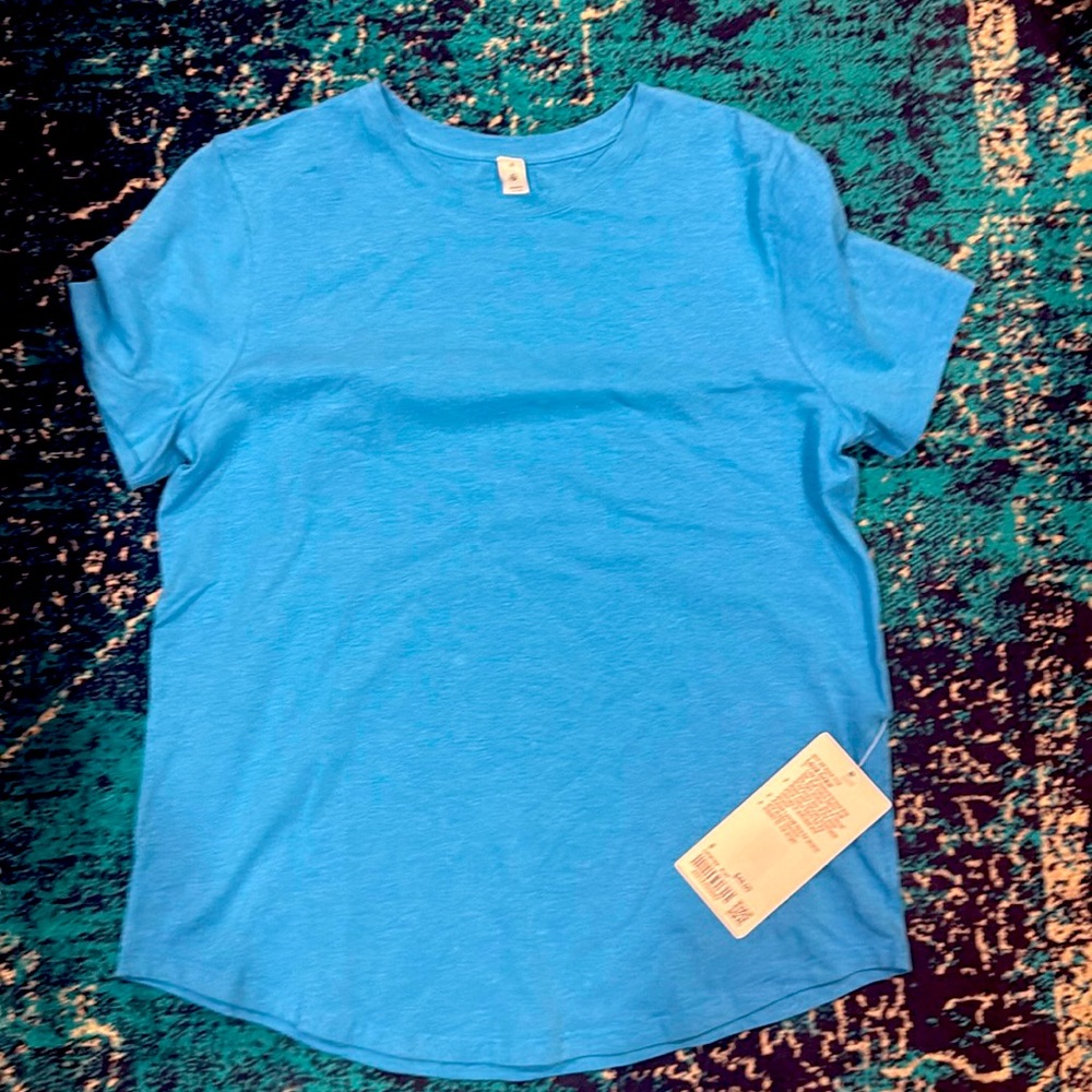 NWT Lululemon Love Crew Tee Heathered Poolside sz8